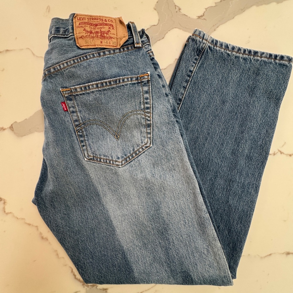 Vintage Levi's 501 Jeans 32x30 Blue Straight Leg Button Fly Retro Grunge Rugged - Picture 12 of 15